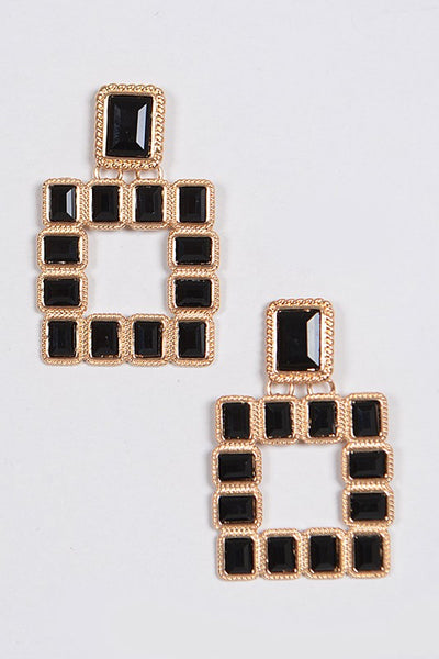 Multi Square Gemstone Earrings - FINAL SALE